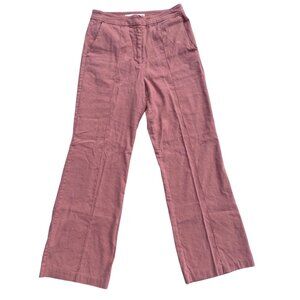 Mango Pink Blush Crop Flare Linen Pants - Size 4